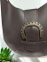 Brown Leather Circular Shoulder Bag repurposed shoulder strap